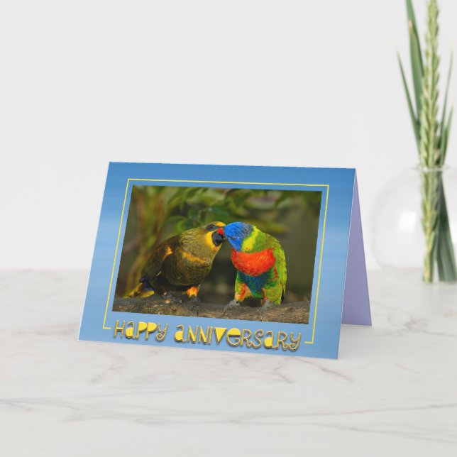 Jubiläum Love Birds Card Karte (Vorderseite)