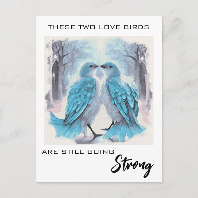 *~* Jubiläum Love Birds Winter AP54 Art Postkarte (Vorderseite)