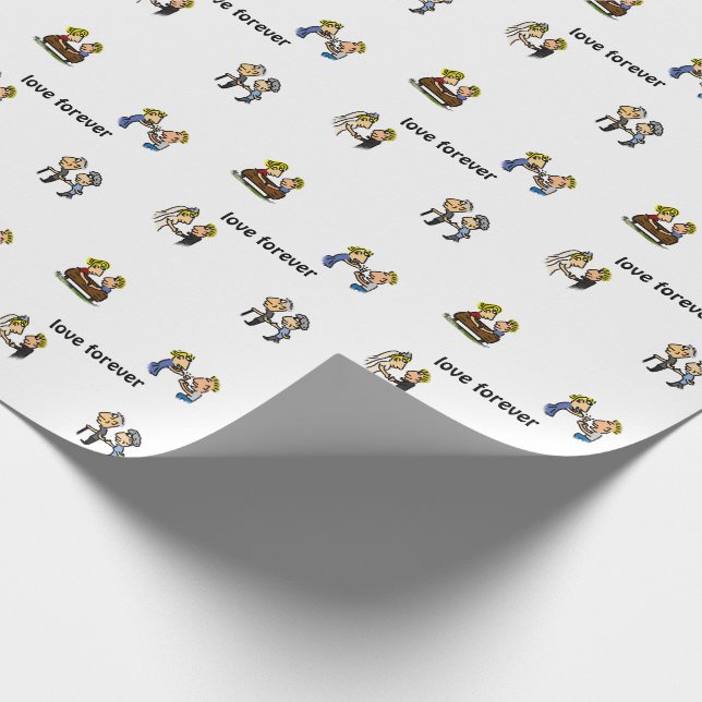 Jubiläum Niedliches Paar 🎉 gemeinsam erwachsen Ca Geschenkpapier (Ecke)