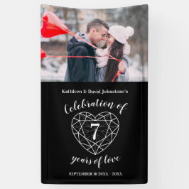 Jubiläum Onyx Herz personalisiertes Foto Banner