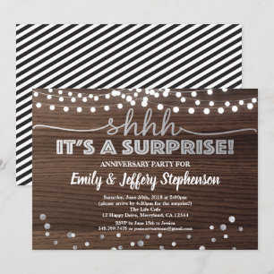 Jubiläum Party Holz & Silber Einladung