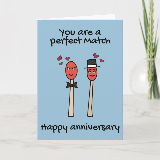Jubiläum Perfect Match Mr & Mr LGBTQ Pun Card Karte (Vorderseite)