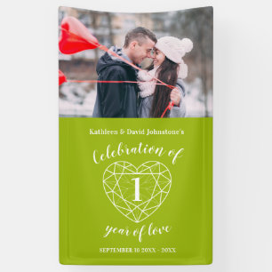 Jubiläum Peridot Herzstück personalisiertes Foto Banner