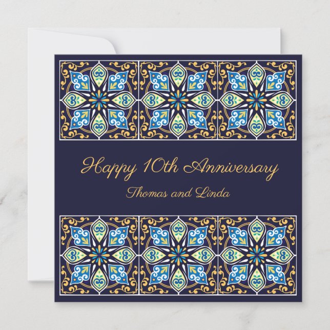 Jubiläum personalisierbare blaue Azulejos (Vorderseite)