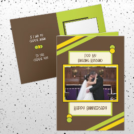 Jubiläum phantastischer Mann braunes grünes Foto Karte