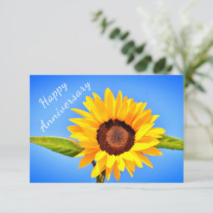 Jubiläum Postcard Gelbe Sonnenblume auf blauem Him