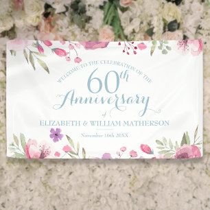 Jubiläum: Rose zum Thema Aquarellfarben - Blumenem Banner