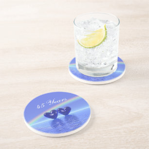 Jubiläum Sapphire Hearts Getränkeuntersetzer