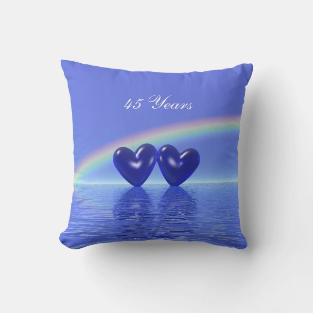 Jubiläum Sapphire Hearts Kissen (Vorderseite)