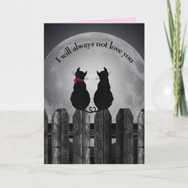 Jubiläum Schwarze Katzen und Mond Karte (Vorderseite)