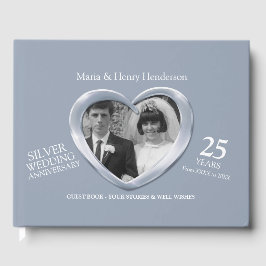 Jubiläum Silver Hochzeit Foto Herzen 25 Jahre Gästebuch