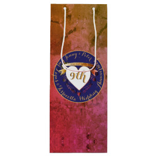 Jubiläum Terracotta & Lapis Geschenktasche Geschenktüte Für Weinflaschen