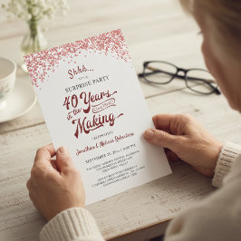 Jubiläum Überraschung Party Ruby Red Confetti Einladung