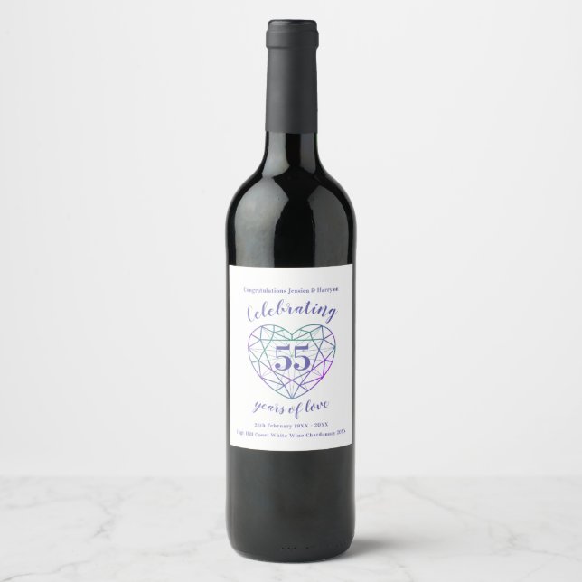 Jubiläum von Alexandrite 55 Jahre Weinetiketten Weinetikett (Vorderseite)