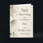 Jubiläum von Floral und Brother Karte<br><div class="desc">Glückliche Hochzeitskarte für Schwestern und Schwestern im Jura mit wunderschönen Vintagen Blume-Mustern und sentimentalem Vers.</div>