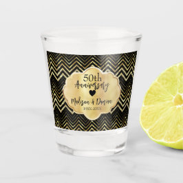 Jubiläum von Gold Zickzack und Diamanten Schnapsglas