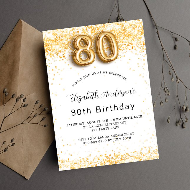 Jubiläum Weißgold Glitzer elegant Einladungspostkarte (Von Creator hochgeladen)