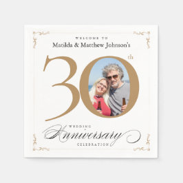 Jubiläum White Gold Calligraphy Classy Serviette