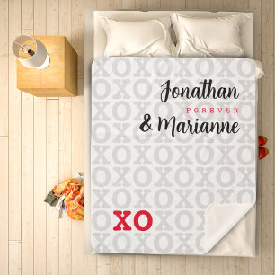 Jubiläum XO Liebe Sie Red Gray Black Minimal Sherpadecke