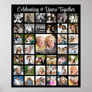 Jubiläums-Fotocollage 39 Bilder Benutzerdefiniert  Poster