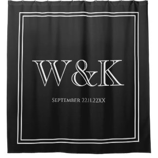 Jubiläums-Hochzeitspaar-Monogramm Anfangsbuchstabe Duschvorhang