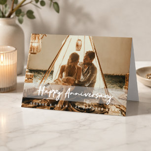 Jubiläums-Moderne-Foto Glückliches Paar Bild & N Karte