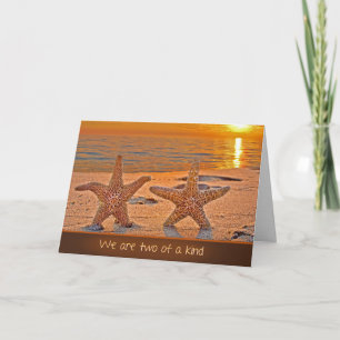 Jubiläums-Seestern am Sonnenuntergangsstrand Karte