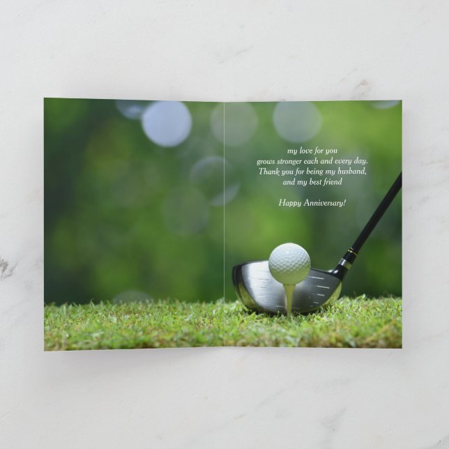 Jubiläumsball Freund Golf BallCourse Golfer Karte (Innenseite)