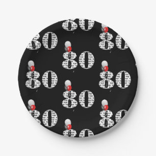 Jubiläumsballons auf schwarz pappteller