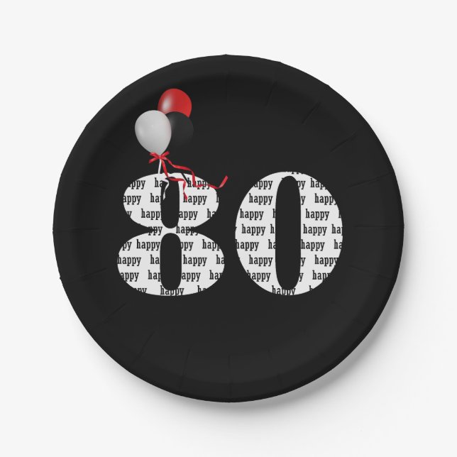 Jubiläumsballons Pappteller (Vorderseite)