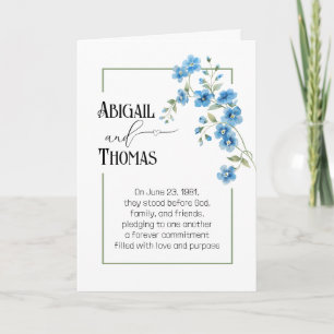 Jubiläumsblaue Blumenbouquet  Karte