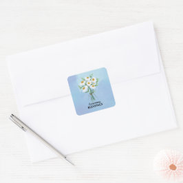 JubiläumsBouquet von Daisies Segen Quadratischer Aufkleber