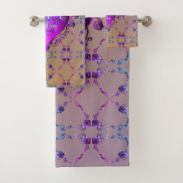 Jubiläumsfeier Amethyst-Rose Badhandtuch Set