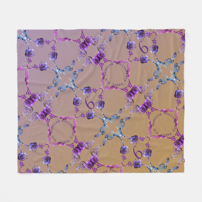 Jubiläumsfeier Amethyst-Rose Fleecedecke (Vorderseite (Horizontal))
