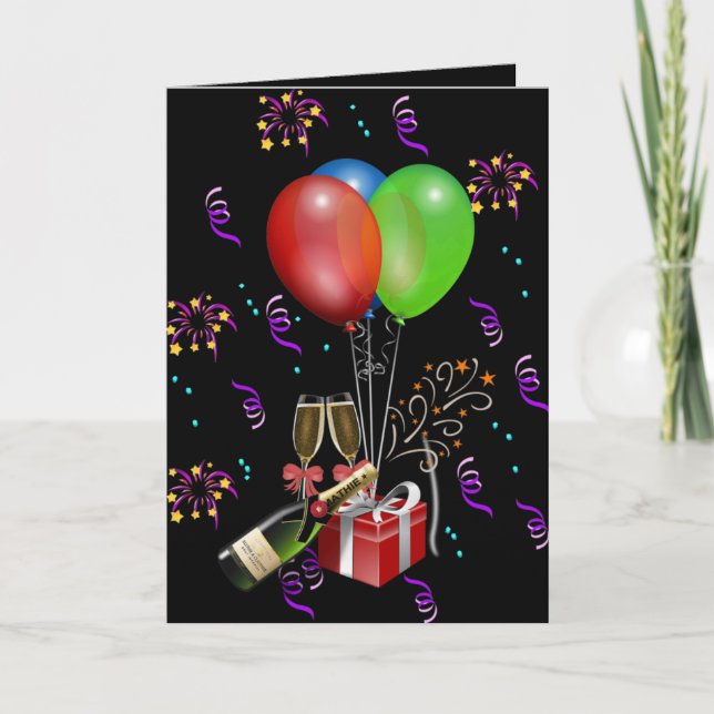 Jubiläumsfeier Balloons Flaschenkäse Einladung (Vorderseite)
