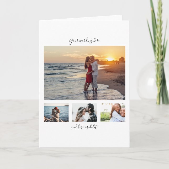 Jubiläumsfeier DIY 4 Foto schlicht minimalistisch Karte (Vorderseite)