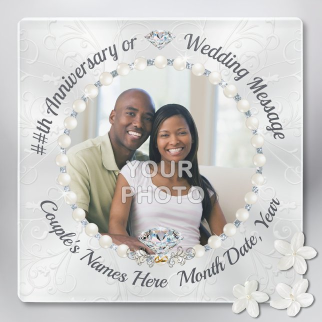 Jubiläumsfeier Untersetzer, Hochzeiten Foto Unters Glasuntersetzer (Anniversary Coasters. Diamond themed wedding gifts. Photo anniversary gifts. Cheap anniversary gifts)