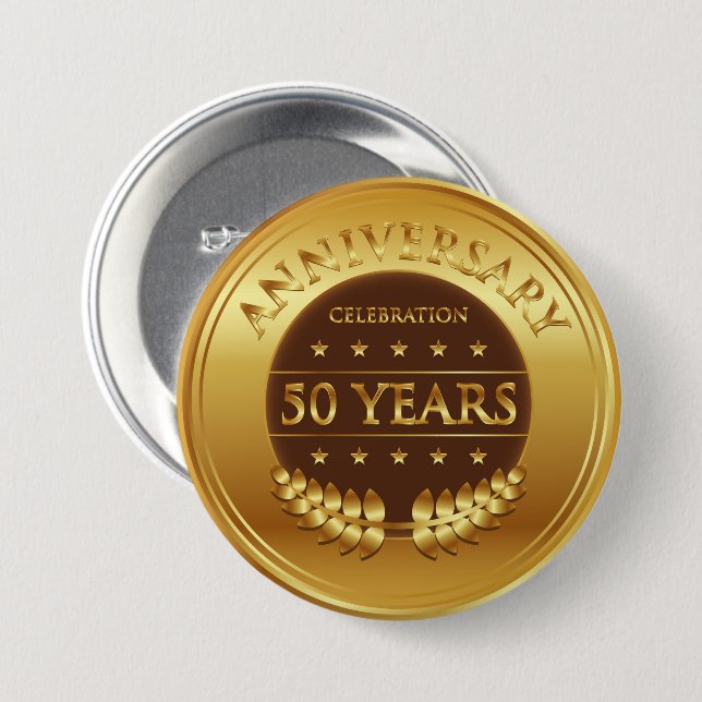 Jubiläumsfeier zum fünfzigjährigen Jubiläum - Gold Button (Vorne & Hinten)