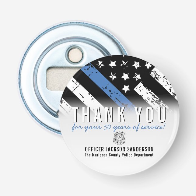 Jubiläumsflagge der Polizei Flaschenöffner (Vorderseite)