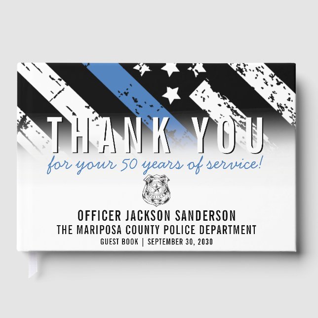 Jubiläumsflagge der Polizei Gästebuch (Vorderseite)