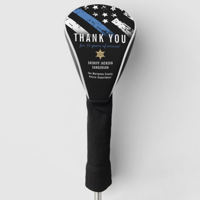 Jubiläumsflagge der Polizei Golf Headcover (Vorderseite)