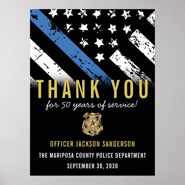 Jubiläumsflagge der Polizei Poster (Vorne)