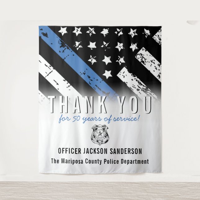 Jubiläumsflagge der Polizei Wandteppich (Vorderseite)