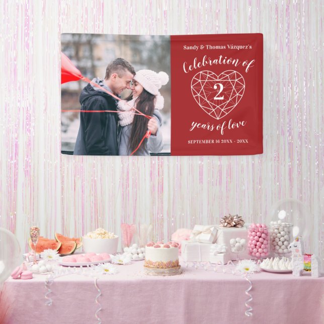 Jubiläumsgarn personalisiertes Foto Banner (Party)
