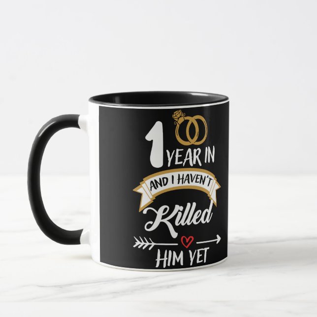 Jubiläumsgedanke für ihr 1-jähriges Jubiläum Tasse (Links)