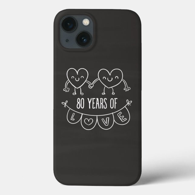 Jubiläumsgeschenk Chalk Herz Case-Mate iPhone Hülle (Rückseite)