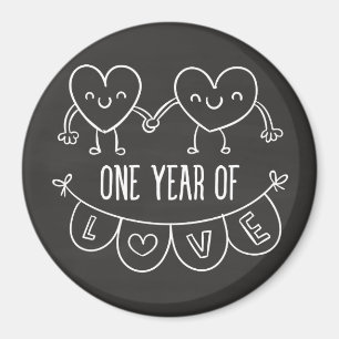 Jubiläumsgeschenk für Ihr Chalk Herz Magnet