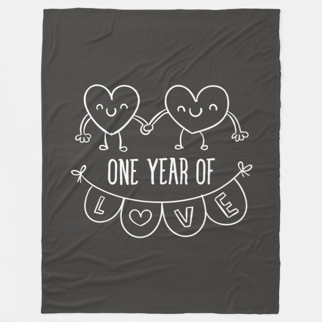 Jubiläumsgeschenk für ihren Chalk Fleece Blanket (Vorderseite)