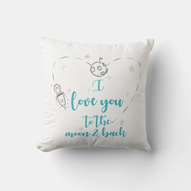 Jubiläumsgeschenk, ich Liebe Sie zum Mond und zurü Kissen (Vorderseite)