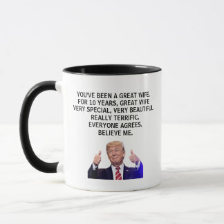 Jubiläumsgeschenke für Frauen, 10 Jahre Tasse